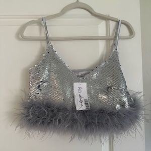 Cropped sequin top